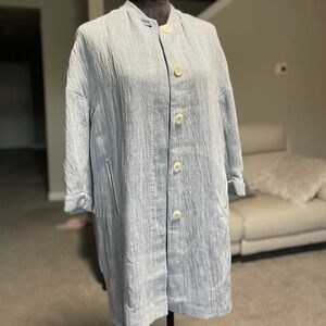 Zara Basic Outwear Linen/Denim Blazer